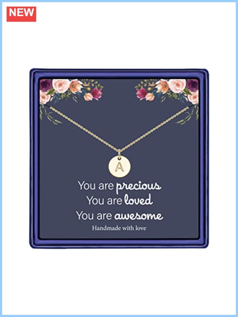 14K Gold Plated Disc Initial Necklace for Girls Birthday Gift